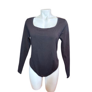 Women's AND NOW THIS Bodysuit XL/XXL Black Long Sleeve